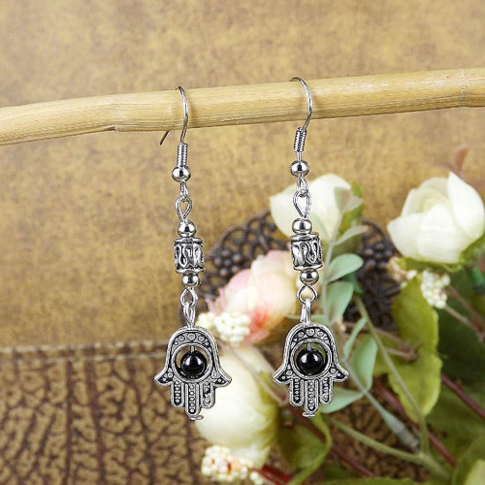 ** BRAND NEW ** BEAUTIFUL DROP HAMSA EARRINGS